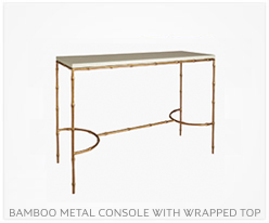 Fine Furniture Bamboo Metal Console with Wrapped Top