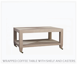 Fine Furniture Wrapped Coffee Table With Shelf And Casters