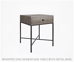 Fine Furniture Wrapped Metal Side Table With 1drawer