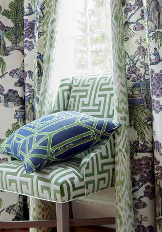 Thibaut Design Asian Scenic Fabric in Dynasty