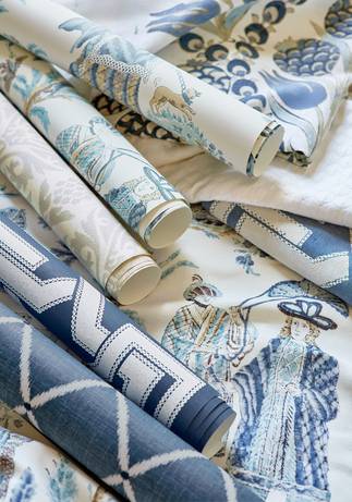 Thibaut Design Royale Toile Collage in Chestnut Hill