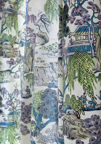 Thibaut Design Asian Scenic Fabric in Dynasty