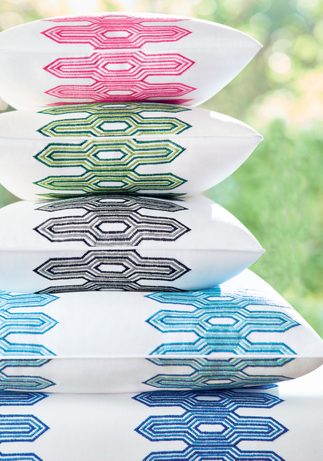 Thibaut Design Nola Stripe Embroidery Color Series in Eden