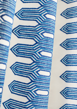Thibaut Design Nola Stripe Embroidery in Eden