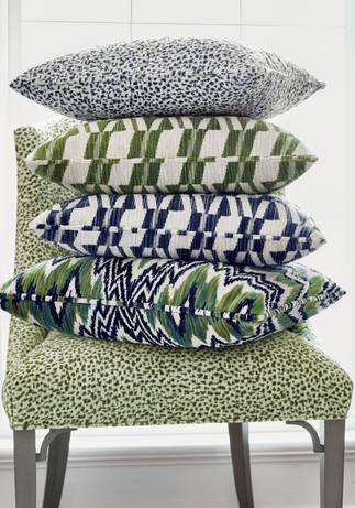 Thibaut Design Navy & Emerald Color Series in Woven Resource 13: Fusion Velvets