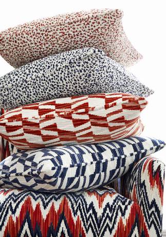 Thibaut Design Persimmon & Navy Color Series in Woven Resource 13: Fusion Velvets