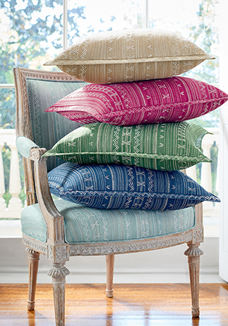 Thibaut Design Charter Stripe Embroidery Color Series in Indienne