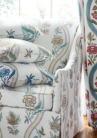 Thibaut Design Ribbon Floral Color Series in Indienne