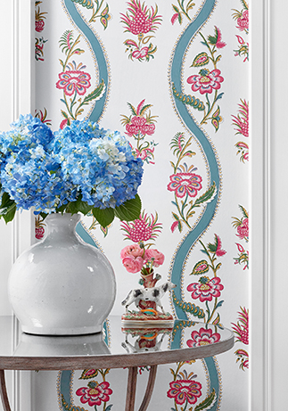 Thibaut Design Ribbon Floral in Indienne