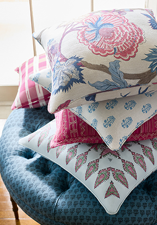 Thibaut Design Raspberry & Teal Color Story in Indienne