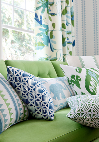 Thibaut Design Blue and Green Color Story in Kismet