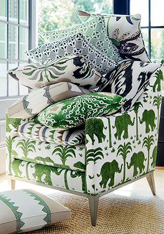 Thibaut Design Green and Black Color Story in Kismet