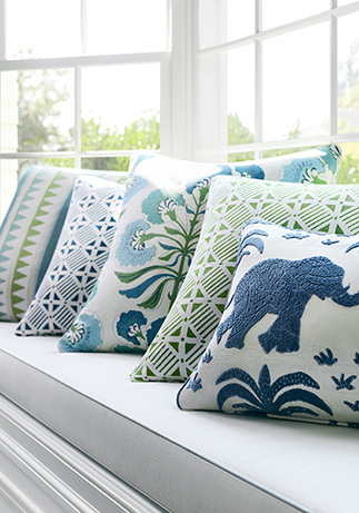 Thibaut Design Green and Blue Color Story in Kismet