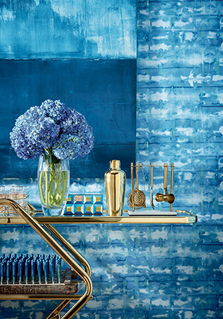 T41038 ILLUSION Wallpaper Blue from the Thibaut Modern Resource 4 collection
