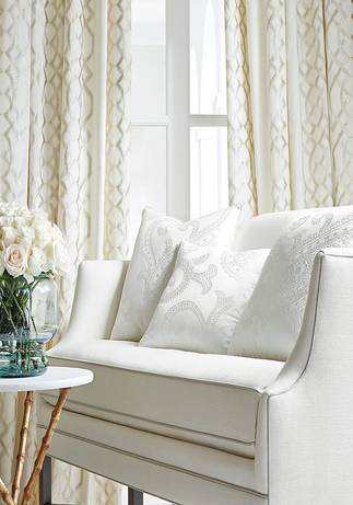 Thibaut Design Bergman Embroidery in Natural Glimmer