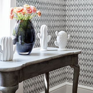 Thibaut Design Balin Ikat Wallpaper in Small Scale 