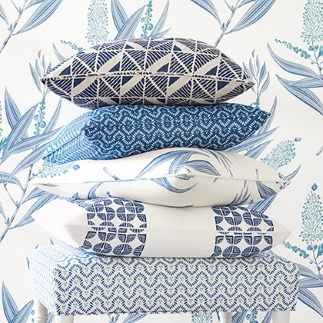 Thibaut Design Blue Color Series in Willow Tree