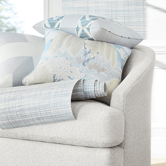 Thibaut Design Soft Blue Color Series in Willow Tree