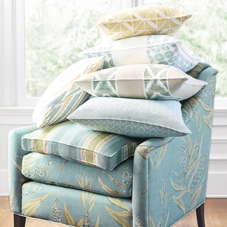 Thibaut Design Citrus and Blue Color Series in Willow Tree