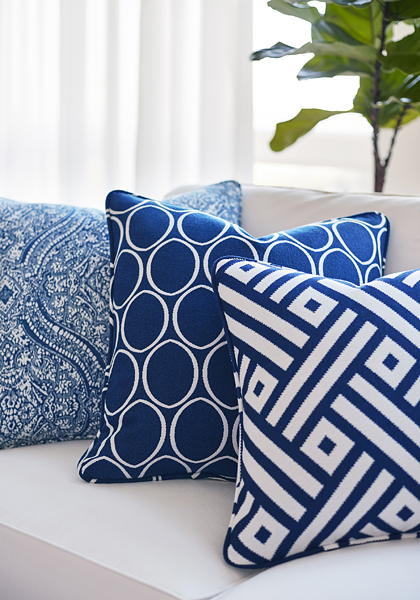 Navy & White Pillows from Calypso Collection