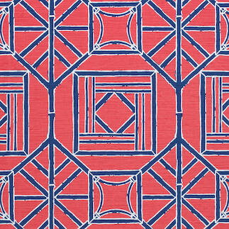 SHOJI PANEL, Red and Blue, F975518, Collection Dynasty from Thibaut