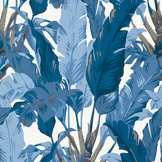 TRAVELERS PALM, Green, T10127, Collection Tropics from Thibaut