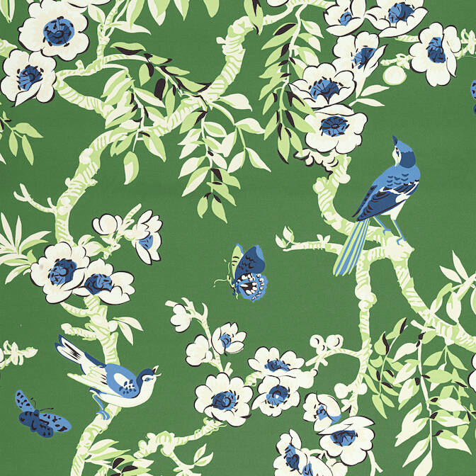 F920841 YUKIO Printed Fabrics Green from the Thibaut Eden collection