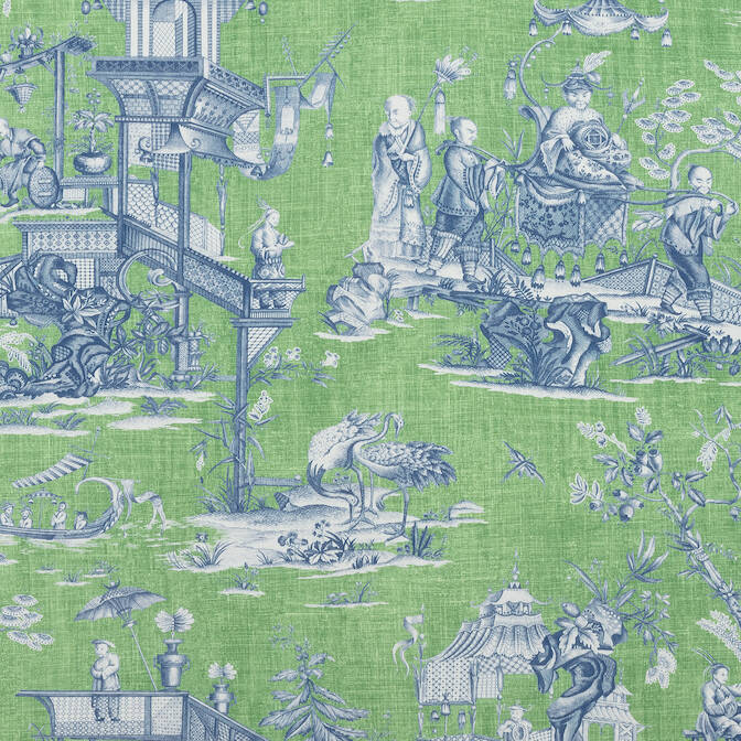 CHENG TOILE, Green and Blue, F975467, Collection Dynasty from Thibaut