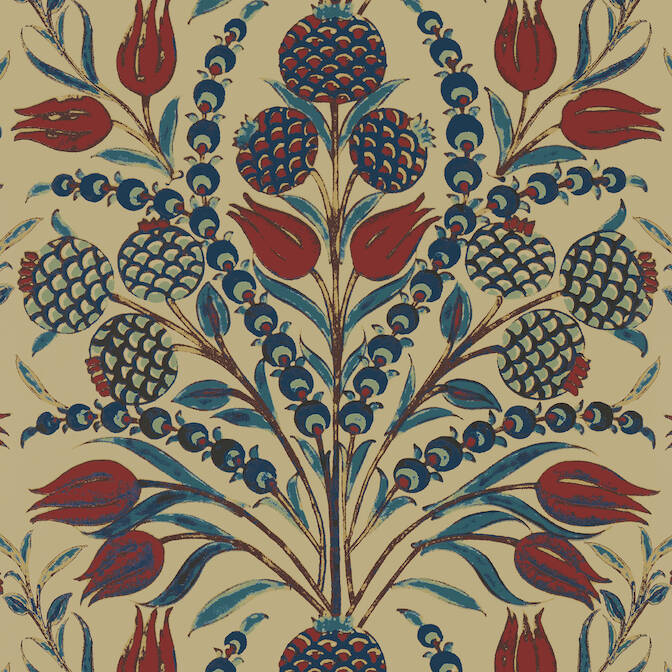CORNEILA, Red and Teal, T72601, Collection Chestnut Hill from Thibaut