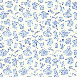 DUDS, Blue on White, T5129, Collection Small Print Resource 2 from Thibaut